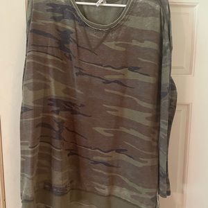 Camo Print Z Supply Oversized Long Sleeve Tee